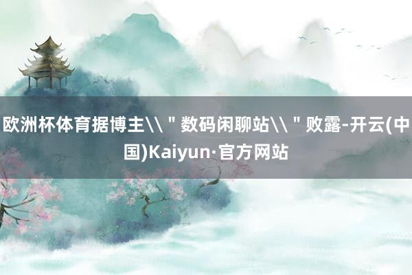 歐洲杯體育據博主\＂數碼閑聊站\＂敗露-開云(中國)Kaiyun·官方網站