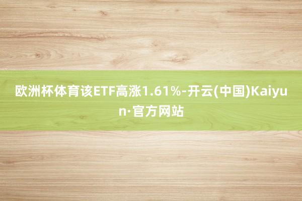 歐洲杯體育該ETF高漲1.61%-開云(中國)Kaiyun·官方網站