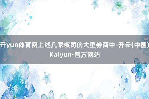 開yun體育網上述幾家被罰的大型券商中-開云(中國)Kaiyun·官方網站